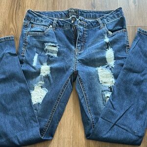 Ripped Blue Denim Jeans
